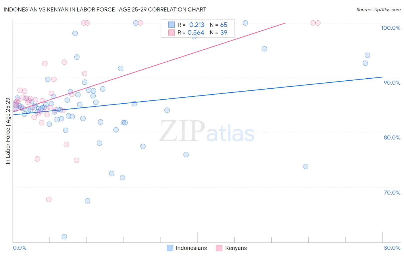Indonesian vs Kenyan In Labor Force | Age 25-29