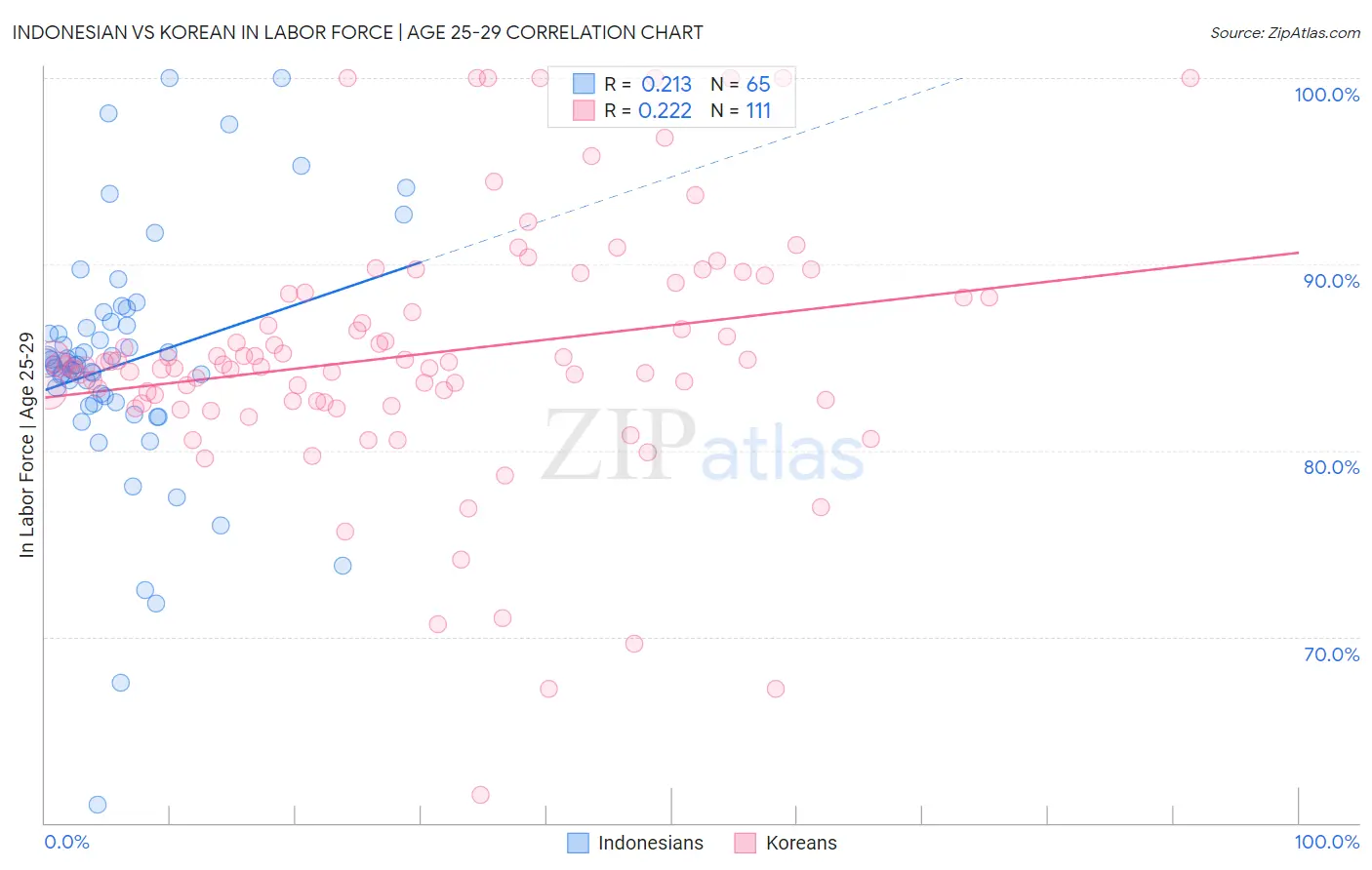 Indonesian vs Korean In Labor Force | Age 25-29