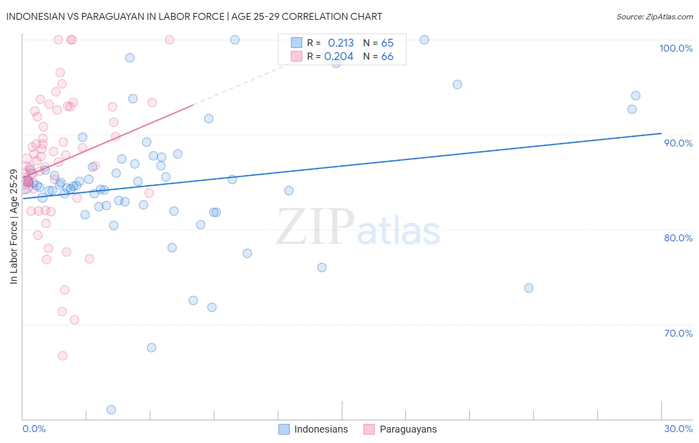 Indonesian vs Paraguayan In Labor Force | Age 25-29