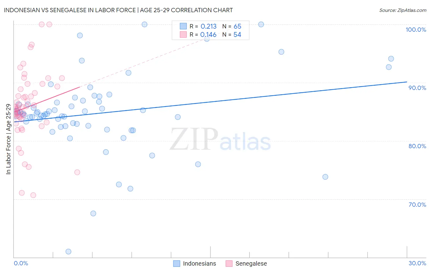 Indonesian vs Senegalese In Labor Force | Age 25-29