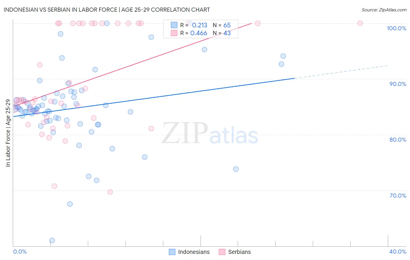 Indonesian vs Serbian In Labor Force | Age 25-29