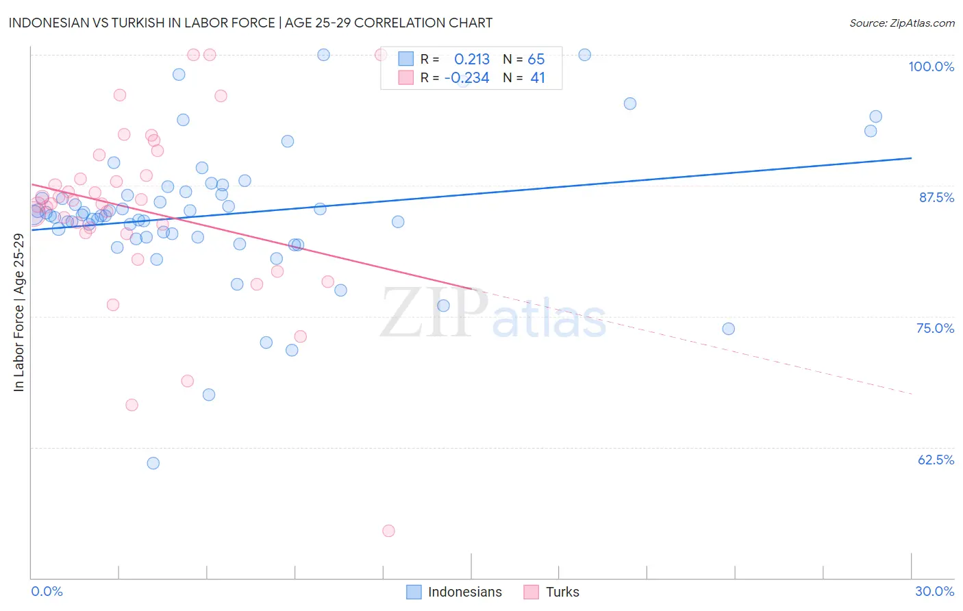 Indonesian vs Turkish In Labor Force | Age 25-29