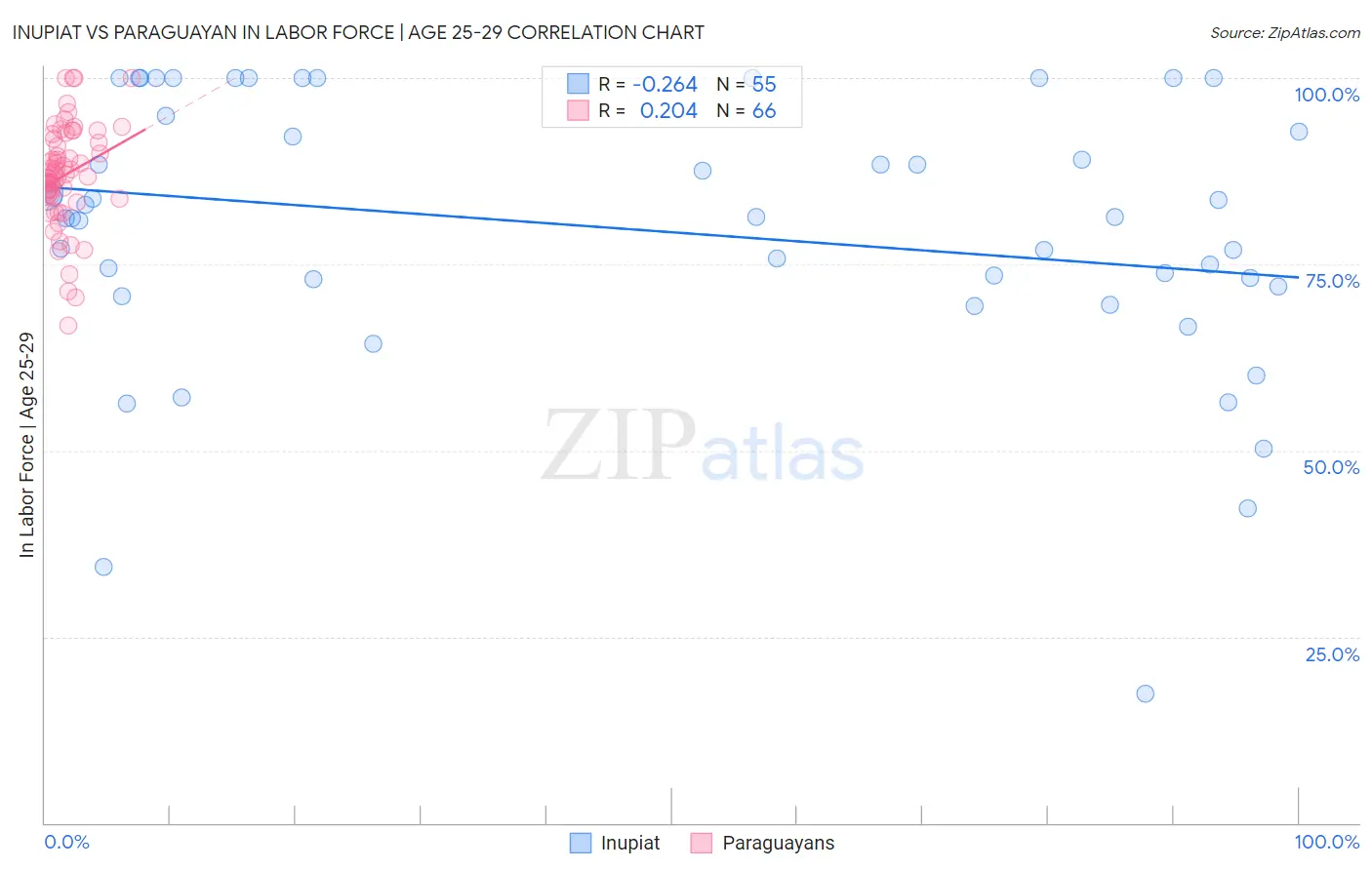 Inupiat vs Paraguayan In Labor Force | Age 25-29