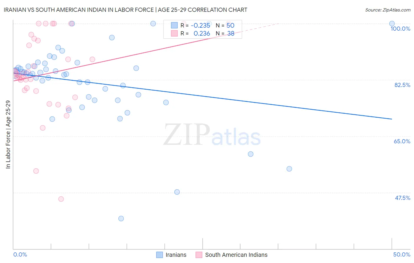 Iranian vs South American Indian In Labor Force | Age 25-29