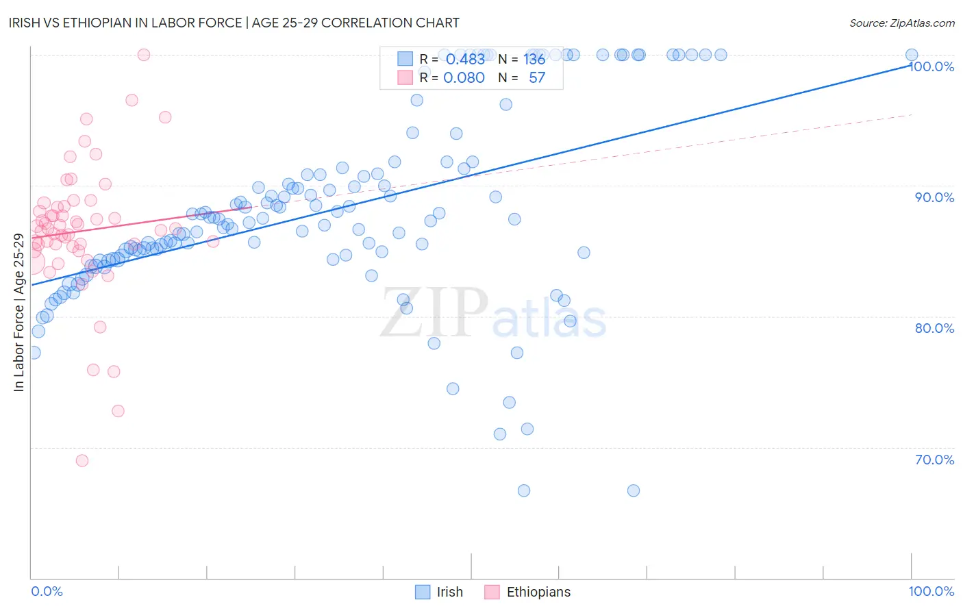 Irish vs Ethiopian In Labor Force | Age 25-29