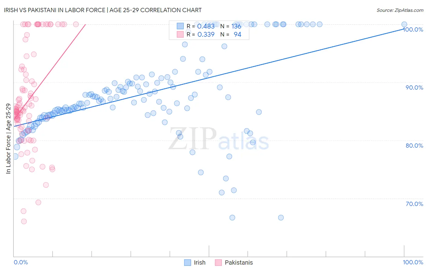 Irish vs Pakistani In Labor Force | Age 25-29