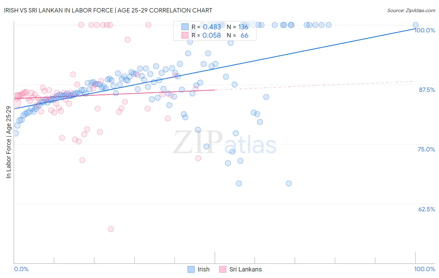 Irish vs Sri Lankan In Labor Force | Age 25-29