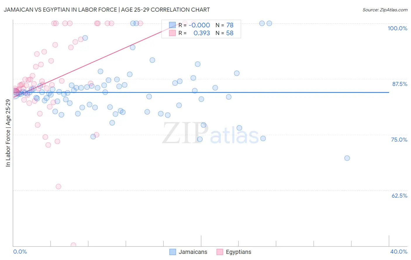 Jamaican vs Egyptian In Labor Force | Age 25-29