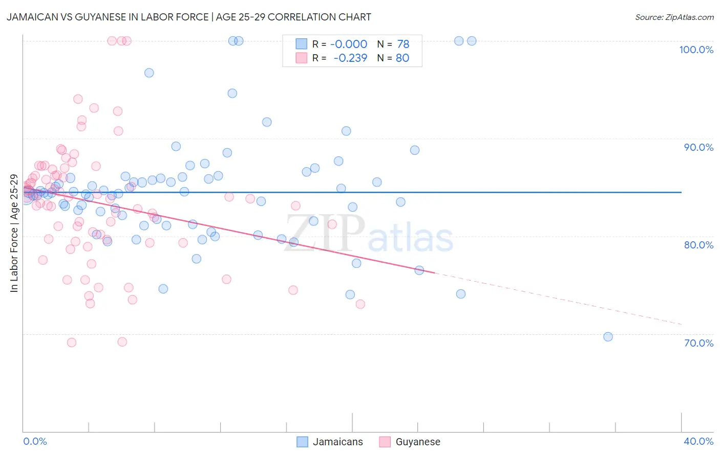Jamaican vs Guyanese In Labor Force | Age 25-29