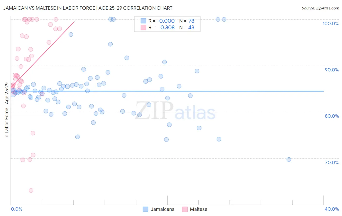 Jamaican vs Maltese In Labor Force | Age 25-29