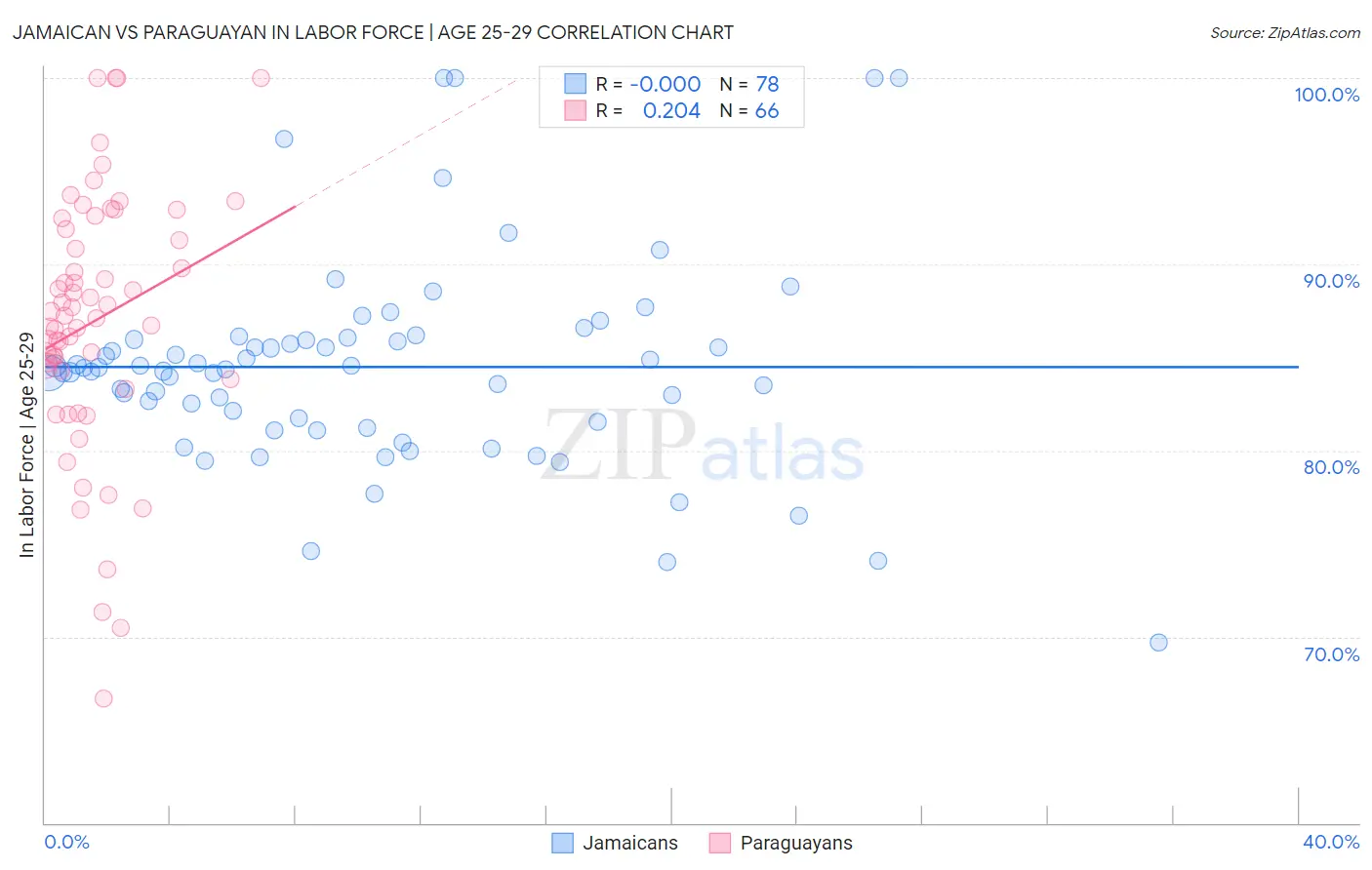 Jamaican vs Paraguayan In Labor Force | Age 25-29