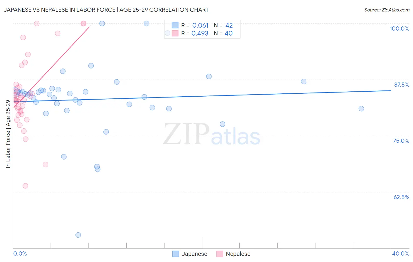 Japanese vs Nepalese In Labor Force | Age 25-29
