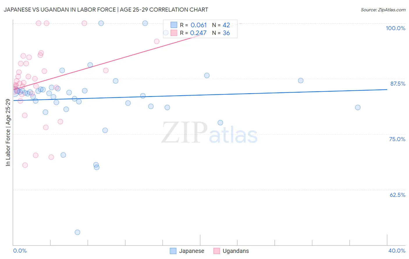 Japanese vs Ugandan In Labor Force | Age 25-29