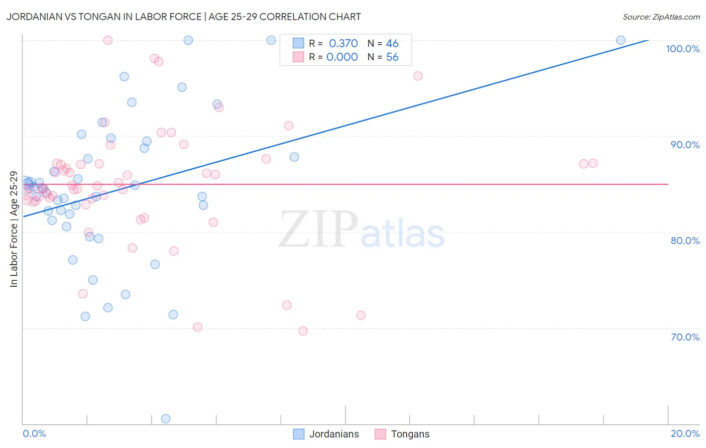 Jordanian vs Tongan In Labor Force | Age 25-29