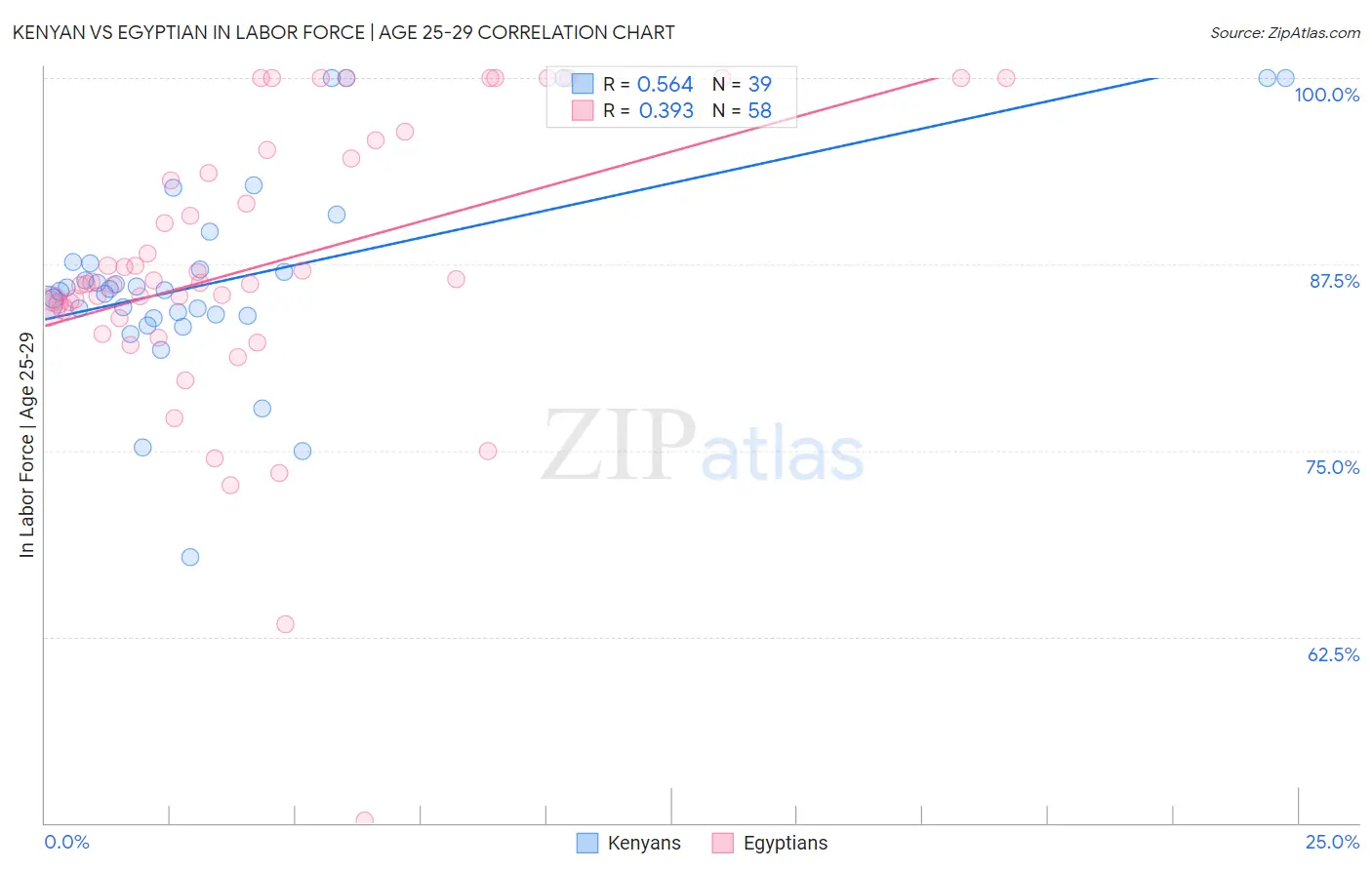 Kenyan vs Egyptian In Labor Force | Age 25-29