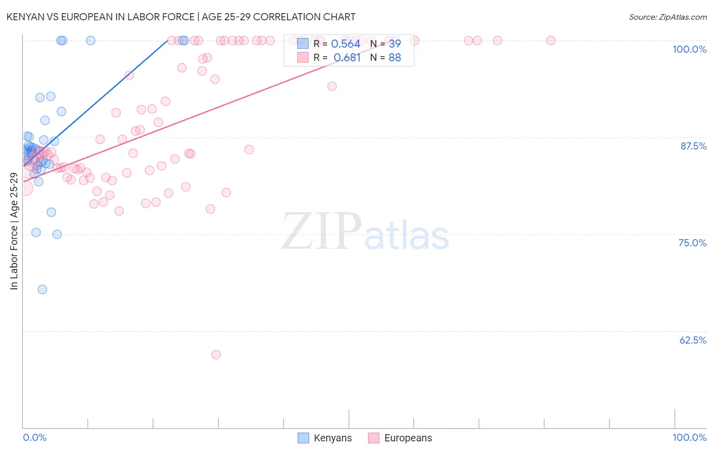 Kenyan vs European In Labor Force | Age 25-29