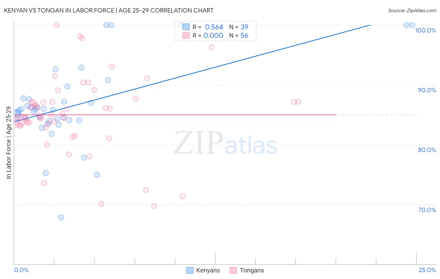 Kenyan vs Tongan In Labor Force | Age 25-29