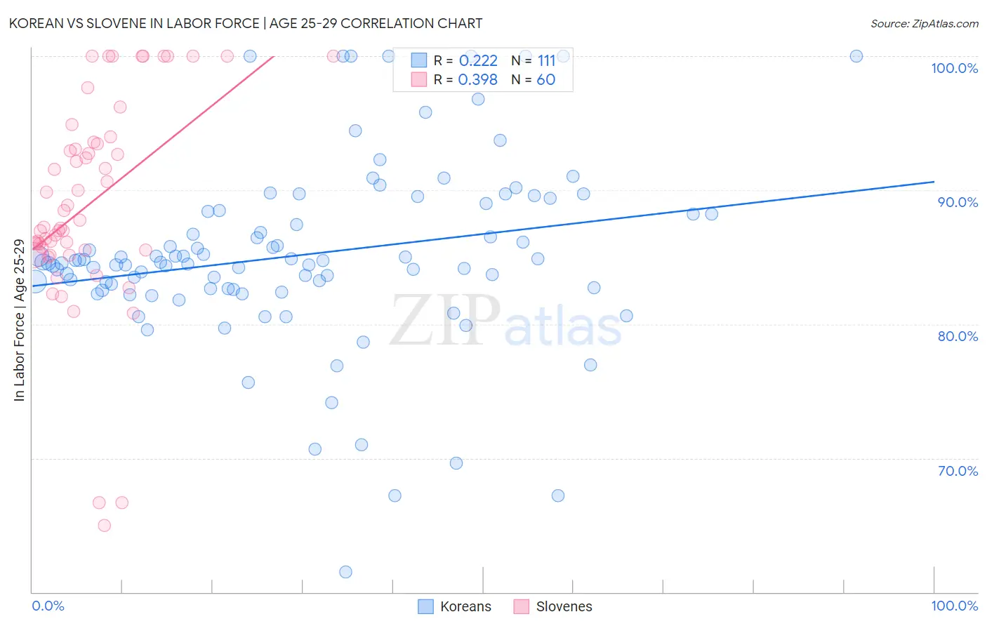 Korean vs Slovene In Labor Force | Age 25-29