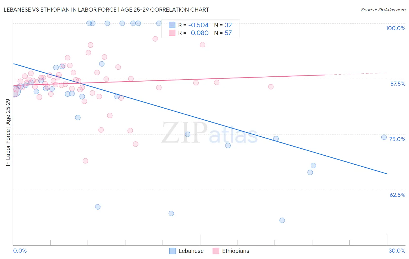 Lebanese vs Ethiopian In Labor Force | Age 25-29