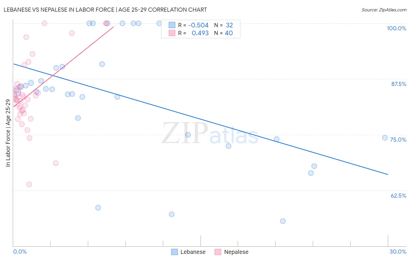 Lebanese vs Nepalese In Labor Force | Age 25-29