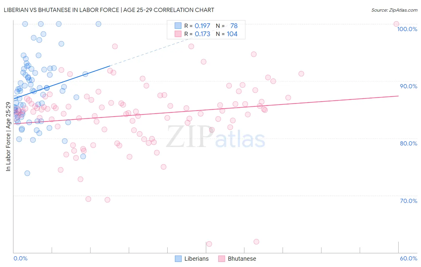 Liberian vs Bhutanese In Labor Force | Age 25-29