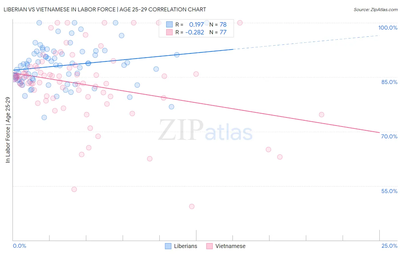 Liberian vs Vietnamese In Labor Force | Age 25-29