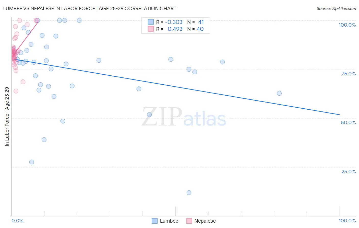 Lumbee vs Nepalese In Labor Force | Age 25-29