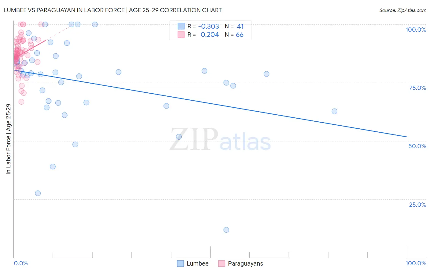 Lumbee vs Paraguayan In Labor Force | Age 25-29