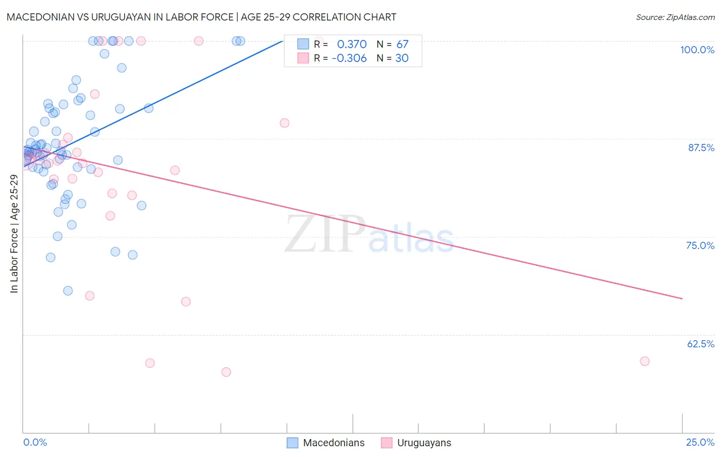 Macedonian vs Uruguayan In Labor Force | Age 25-29