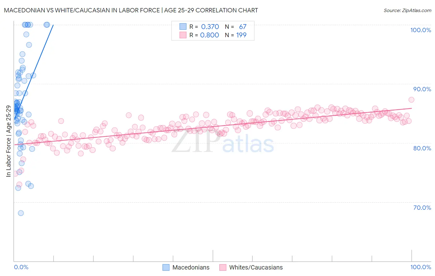 Macedonian vs White/Caucasian In Labor Force | Age 25-29