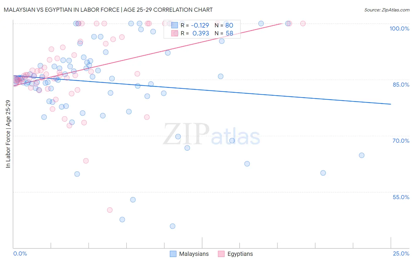 Malaysian vs Egyptian In Labor Force | Age 25-29