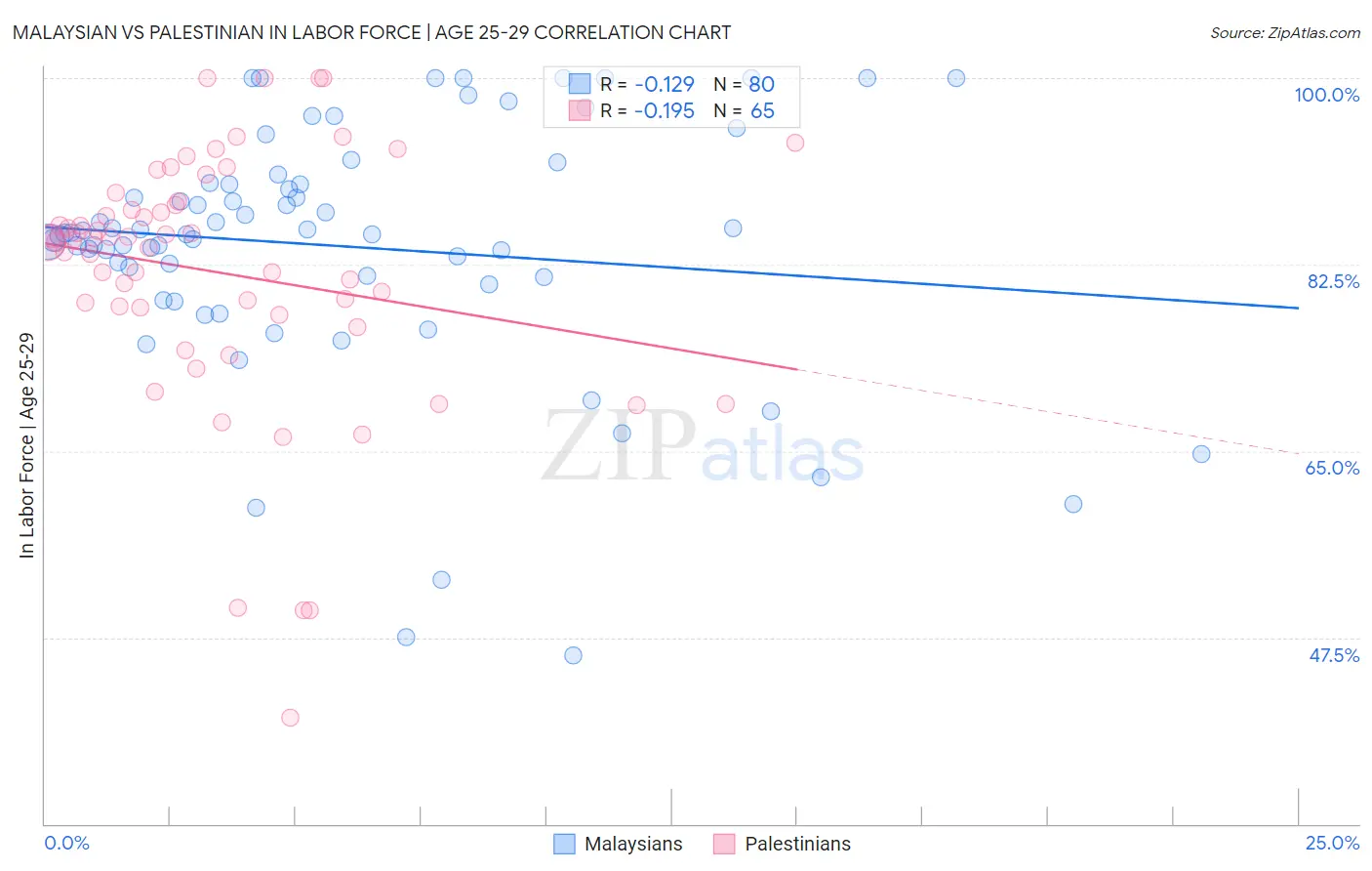 Malaysian vs Palestinian In Labor Force | Age 25-29