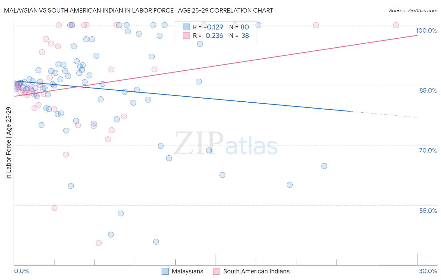 Malaysian vs South American Indian In Labor Force | Age 25-29