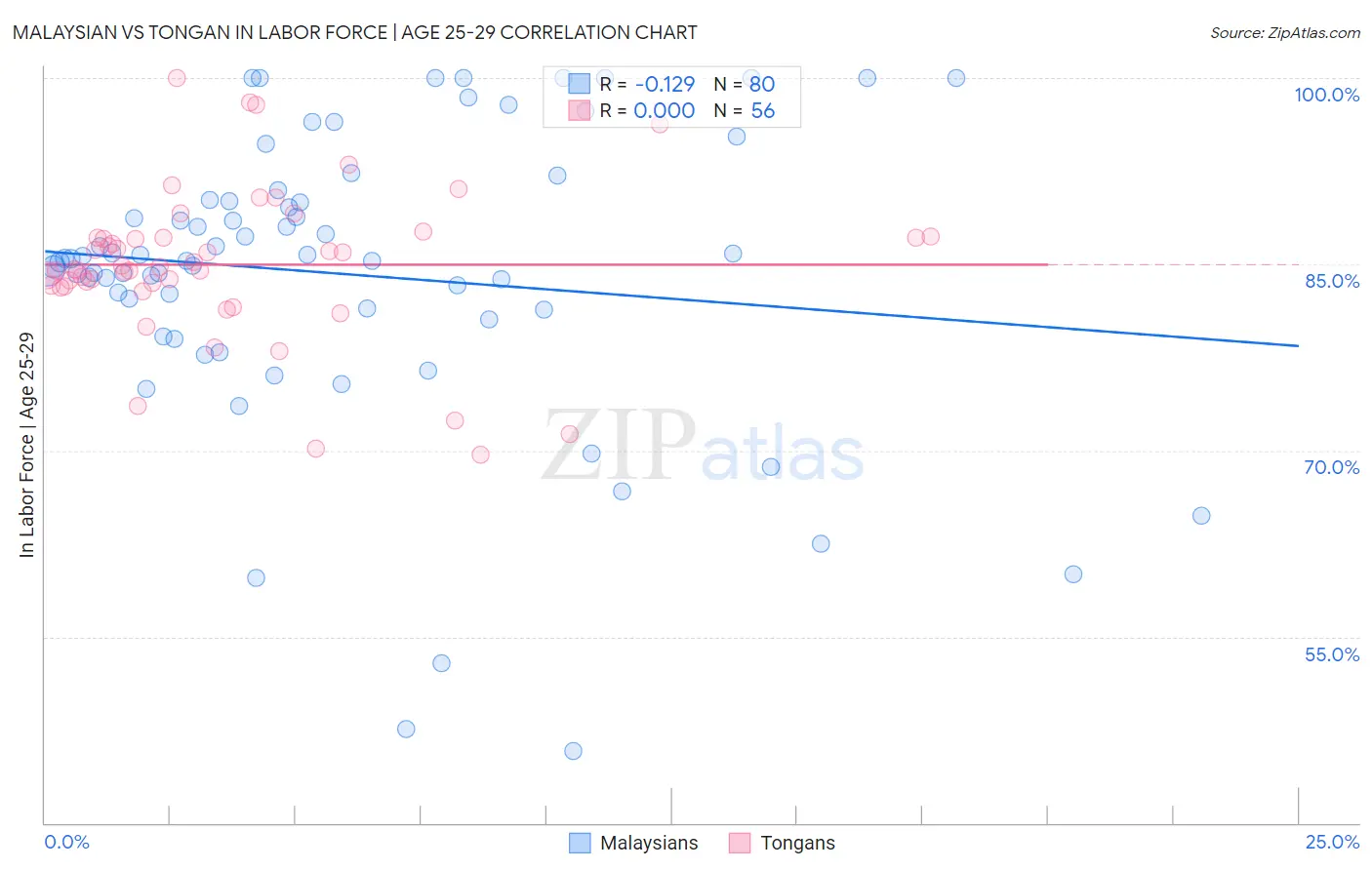 Malaysian vs Tongan In Labor Force | Age 25-29