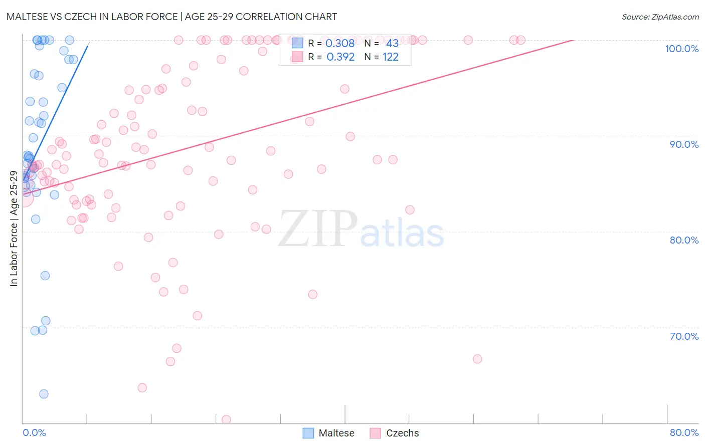 Maltese vs Czech In Labor Force | Age 25-29