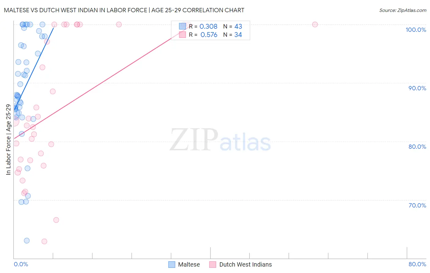 Maltese vs Dutch West Indian In Labor Force | Age 25-29