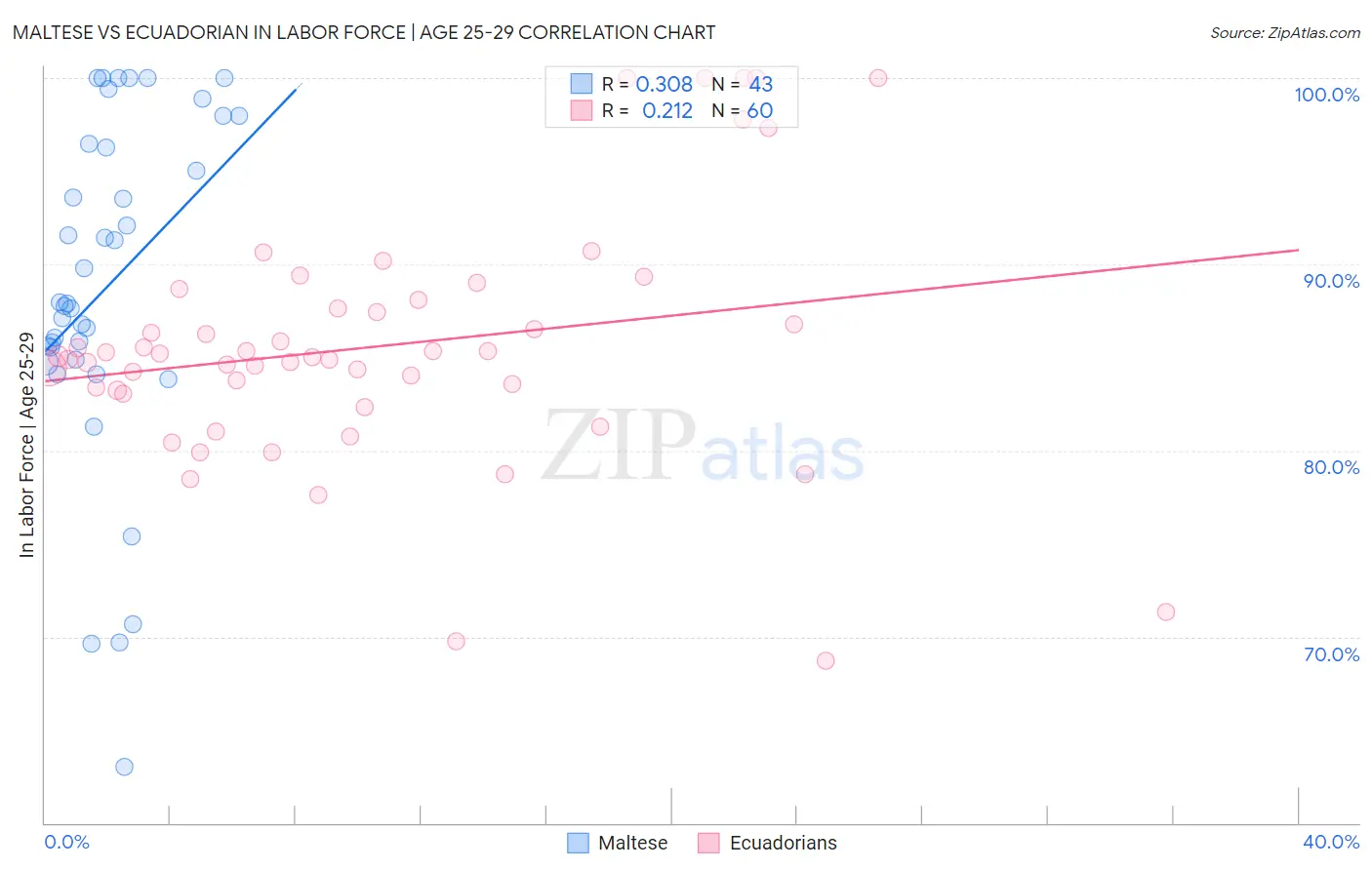 Maltese vs Ecuadorian In Labor Force | Age 25-29