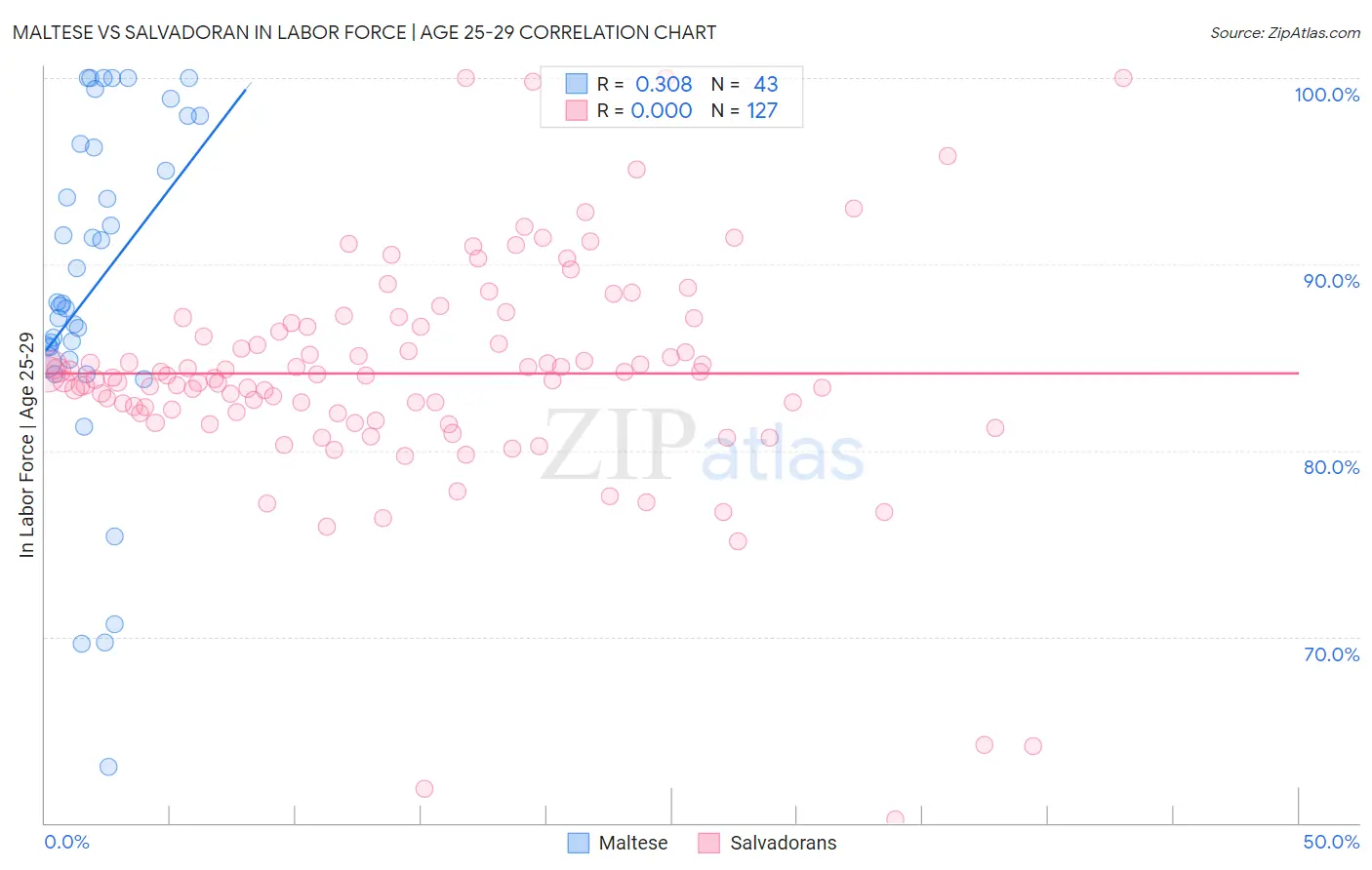 Maltese vs Salvadoran In Labor Force | Age 25-29