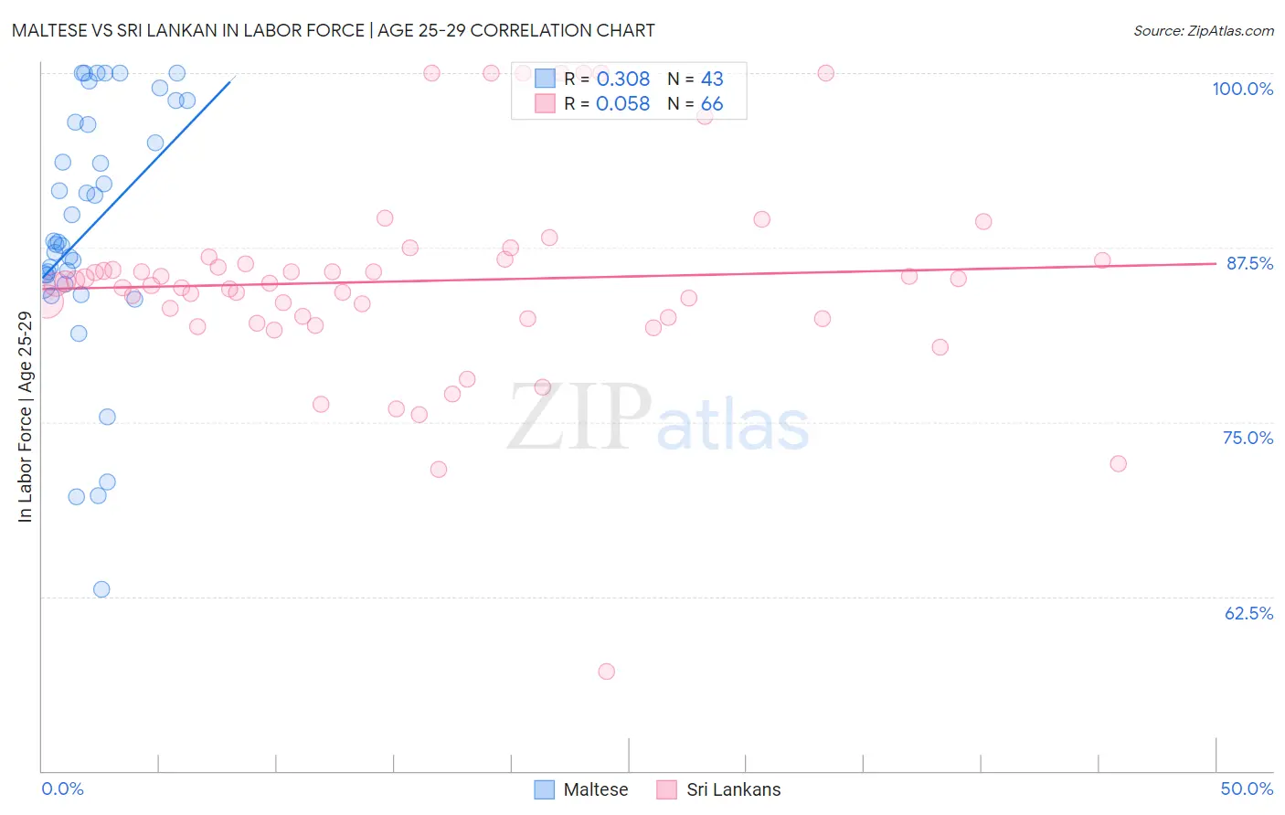 Maltese vs Sri Lankan In Labor Force | Age 25-29