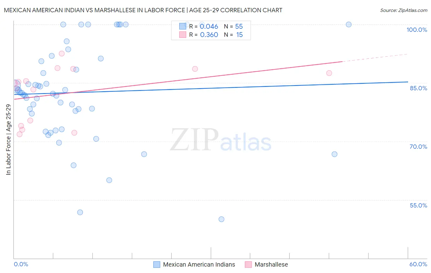 Mexican American Indian vs Marshallese In Labor Force | Age 25-29