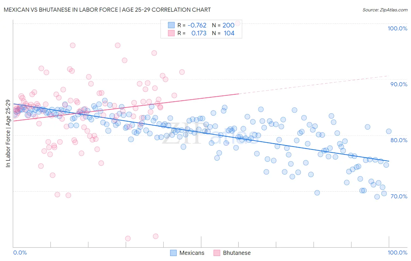 Mexican vs Bhutanese In Labor Force | Age 25-29