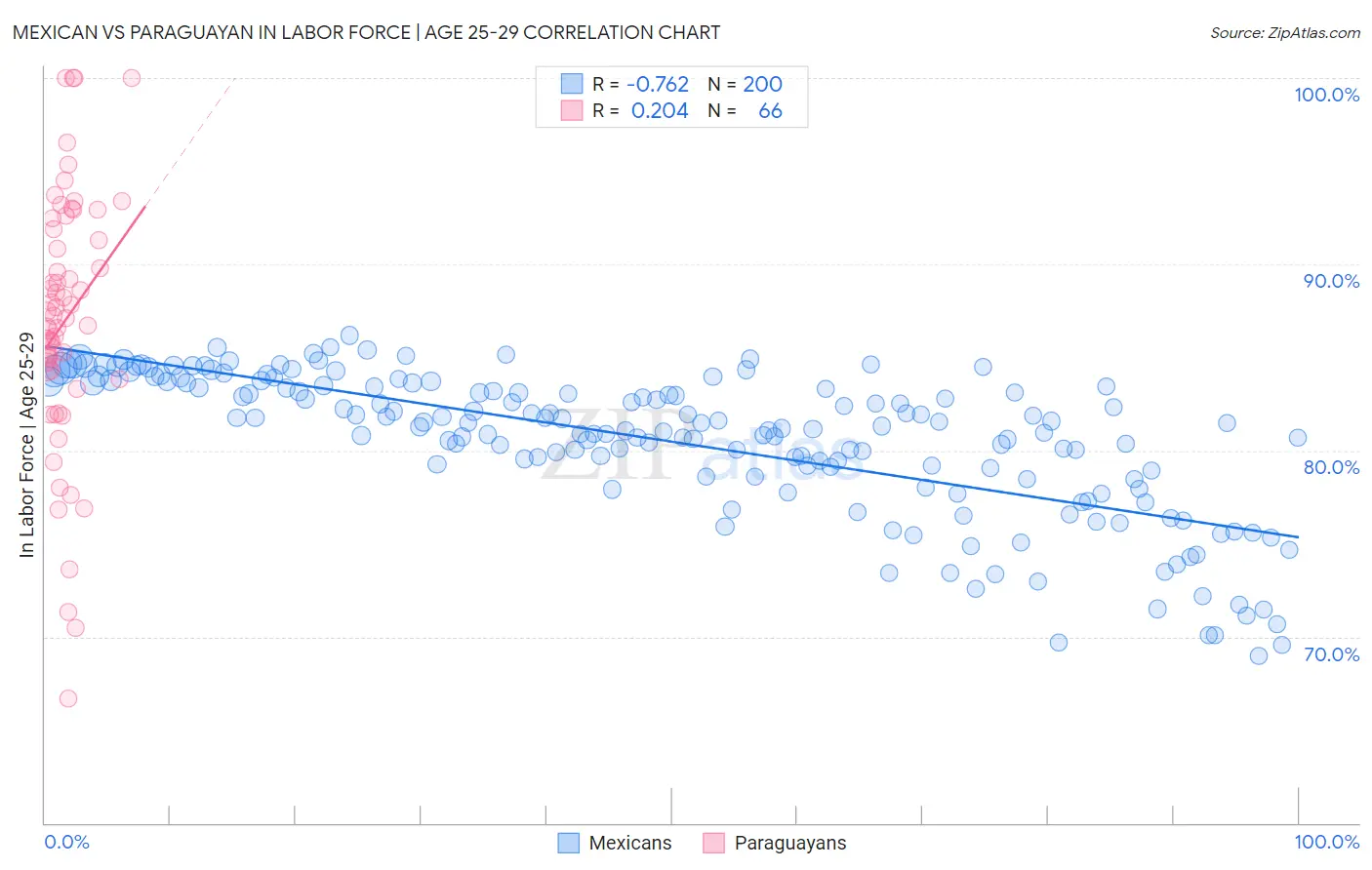 Mexican vs Paraguayan In Labor Force | Age 25-29