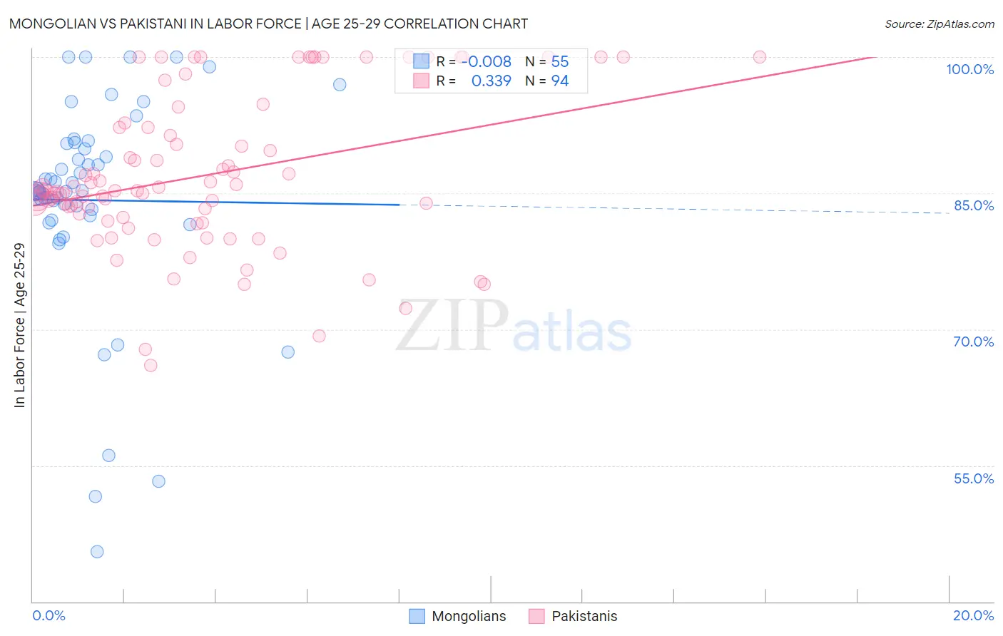 Mongolian vs Pakistani In Labor Force | Age 25-29