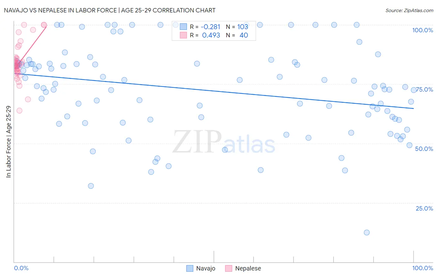 Navajo vs Nepalese In Labor Force | Age 25-29