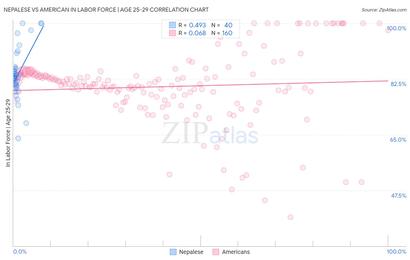 Nepalese vs American In Labor Force | Age 25-29