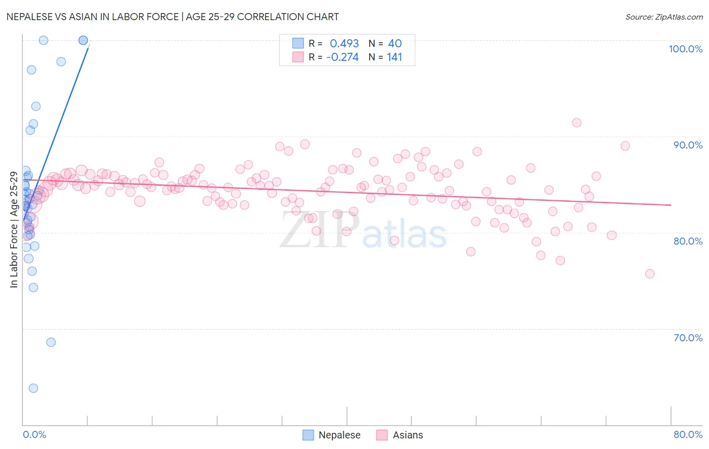 Nepalese vs Asian In Labor Force | Age 25-29