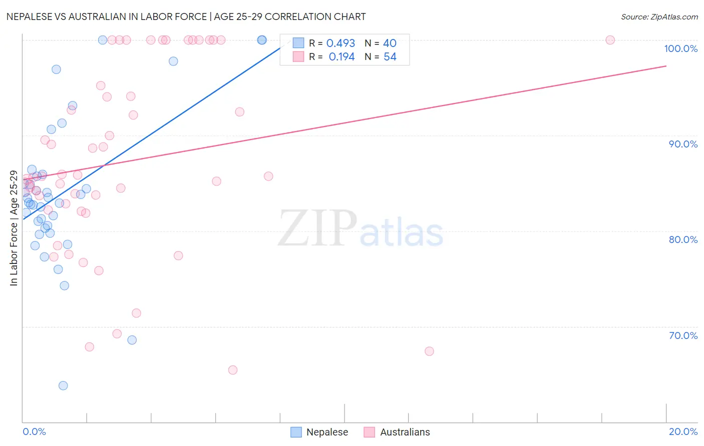 Nepalese vs Australian In Labor Force | Age 25-29