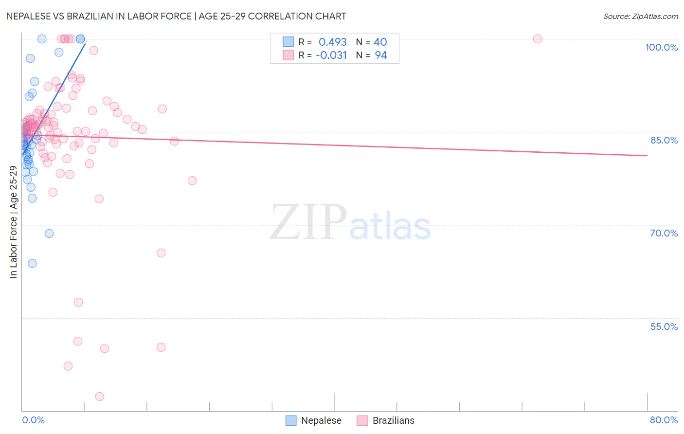 Nepalese vs Brazilian In Labor Force | Age 25-29