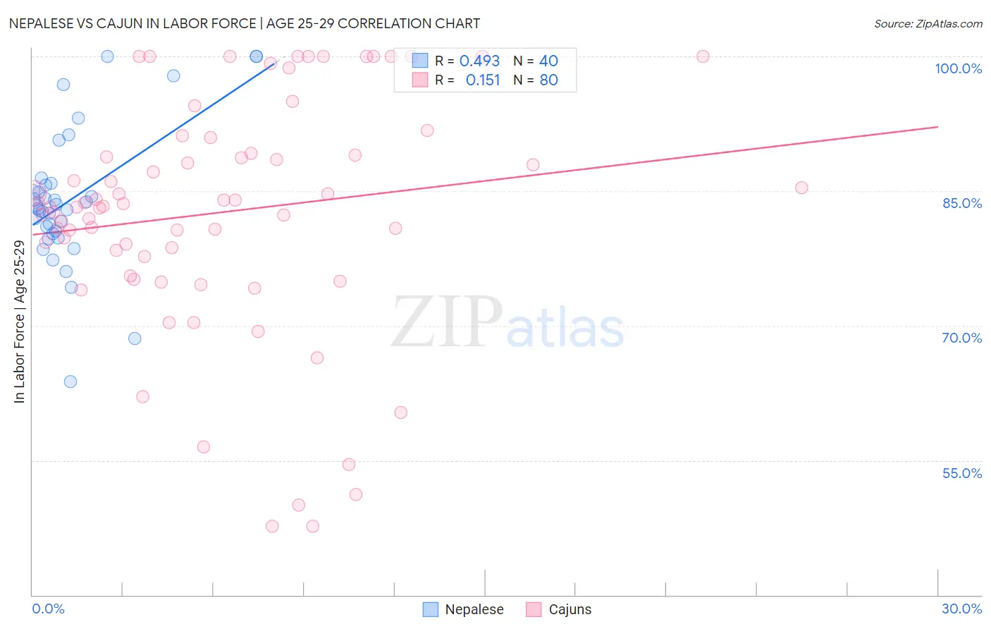 Nepalese vs Cajun In Labor Force | Age 25-29