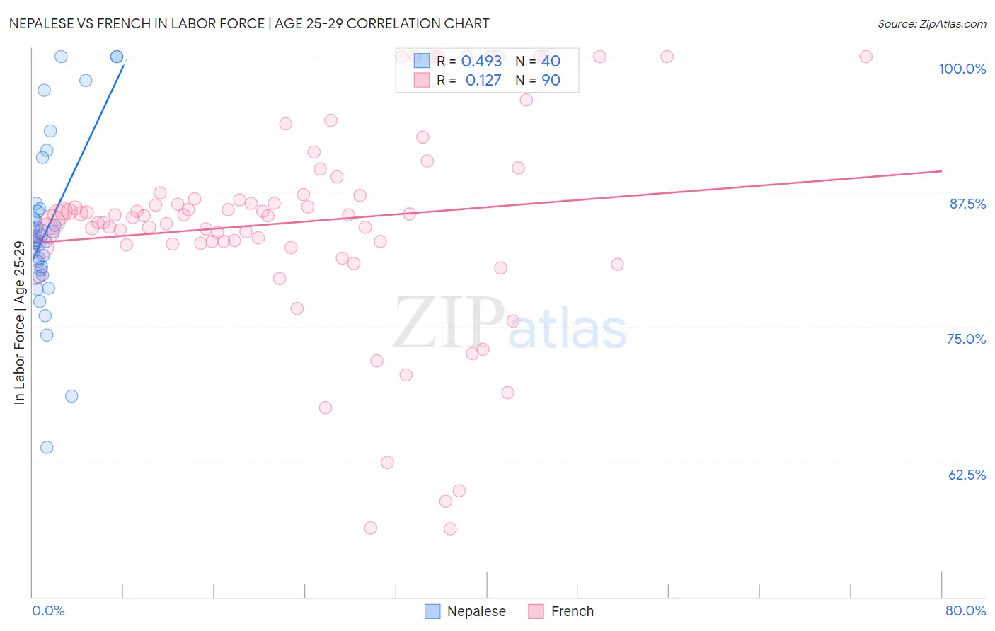 Nepalese vs French In Labor Force | Age 25-29